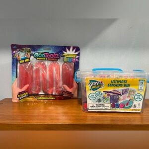 Sensory NIB Toy 2 Pack: Ultimate Sensory Bin & Goo Toobz In Red BRAND NEW